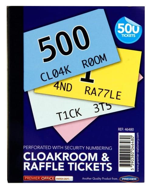 Premier Office Book 1-500 Cloakroom & Raffle Tickets