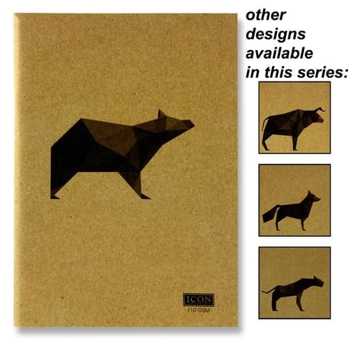 Icon A5 80Pg 110Gsm Kraft Sketch Book Animalia Design 4 Asst.