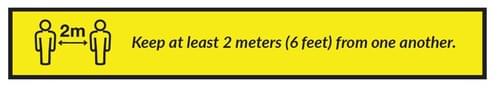 Keep At Least 2m From One Another - Floor Sticker - Own Manufacturer - STRIP2 - McArdle Computer & Office Supplies