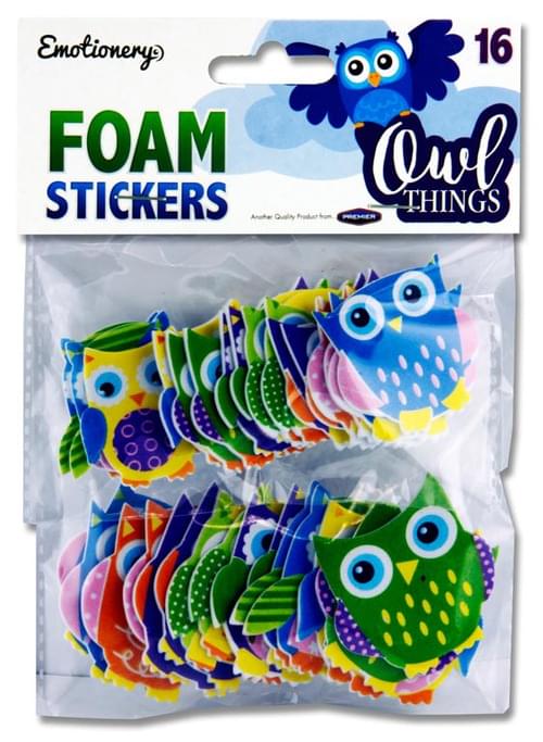Emotionery Pack of 16 Foam Stickers - Owl Things