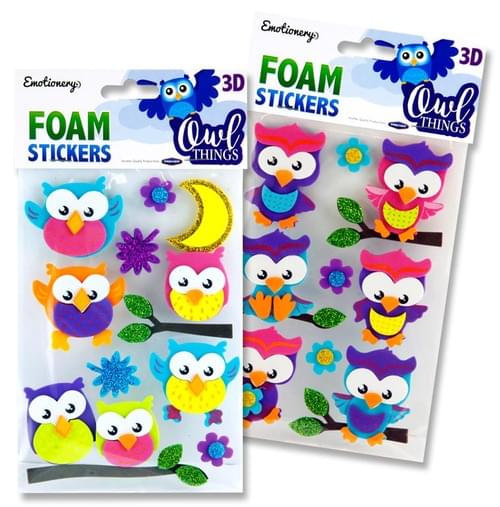 Emotionery 3D Foam Stickers - Owl Things 2 Asst.