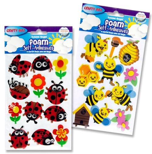 Crafty Bitz 3D Foam Stickers - Ladybug & Bee 2 Asst.