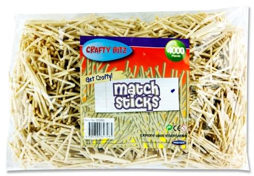 Crafty Bitz 4000 Matchsticks - Natural