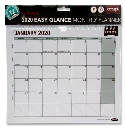 Concept 2020 Easy Glance Monthly Planner