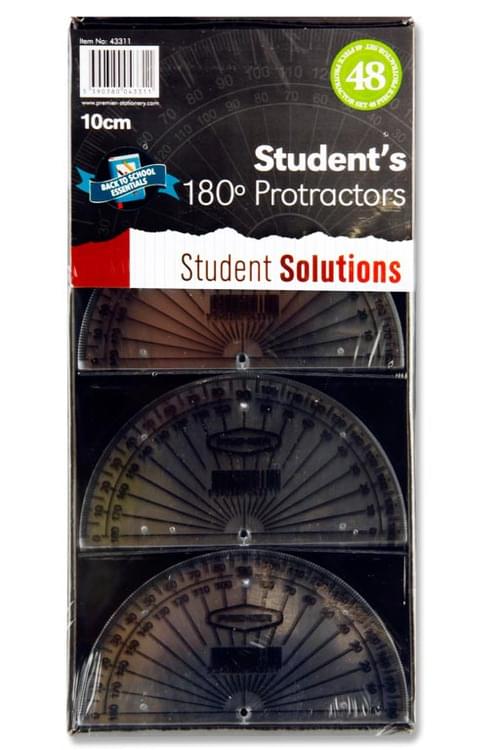 Student Solutions 180Transparent Protractor 10Cm