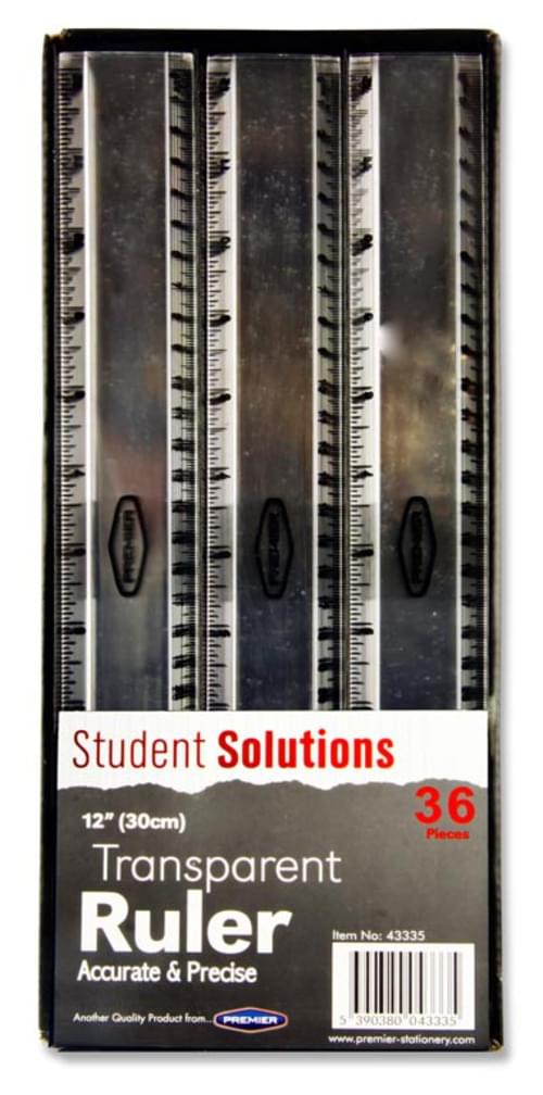 Student Solutions 12"/30Cm Transparent Ruler