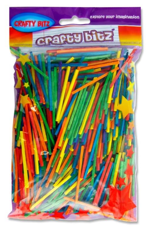 Crafty Bitz 75G Bag Matchsticks - Coloured