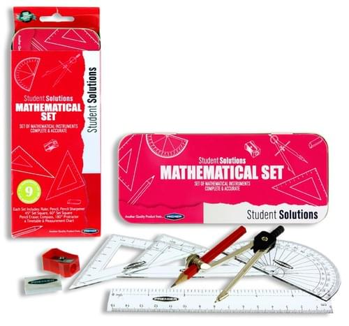 Student Solutions 9Pce Maths Set - Pink