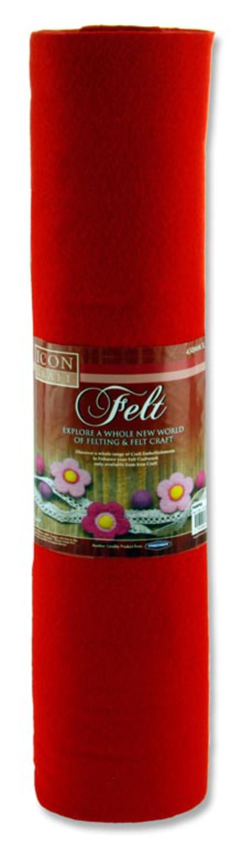Icon Craft 45Cm X 5M Roll Felt - Red