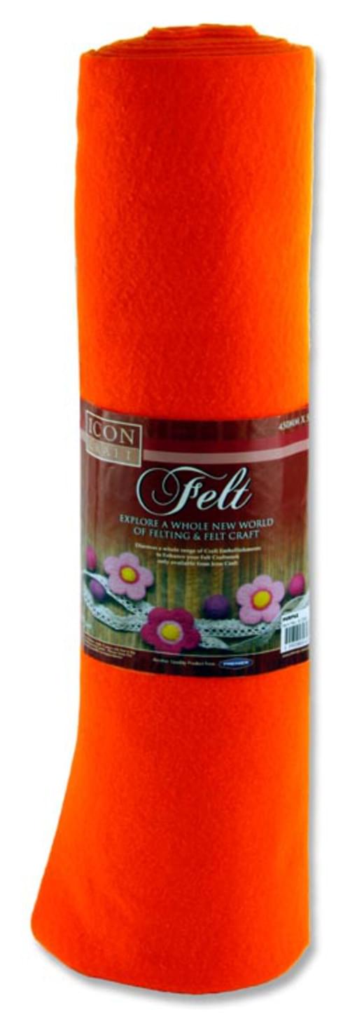Icon Craft 45Cm X 5M Roll Felt - Orange