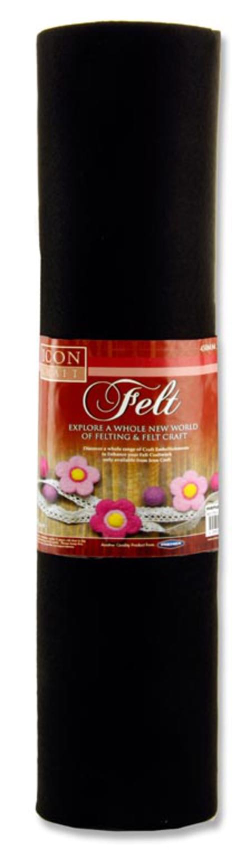 Icon Craft 45Cm X 5M Roll Felt - Black
