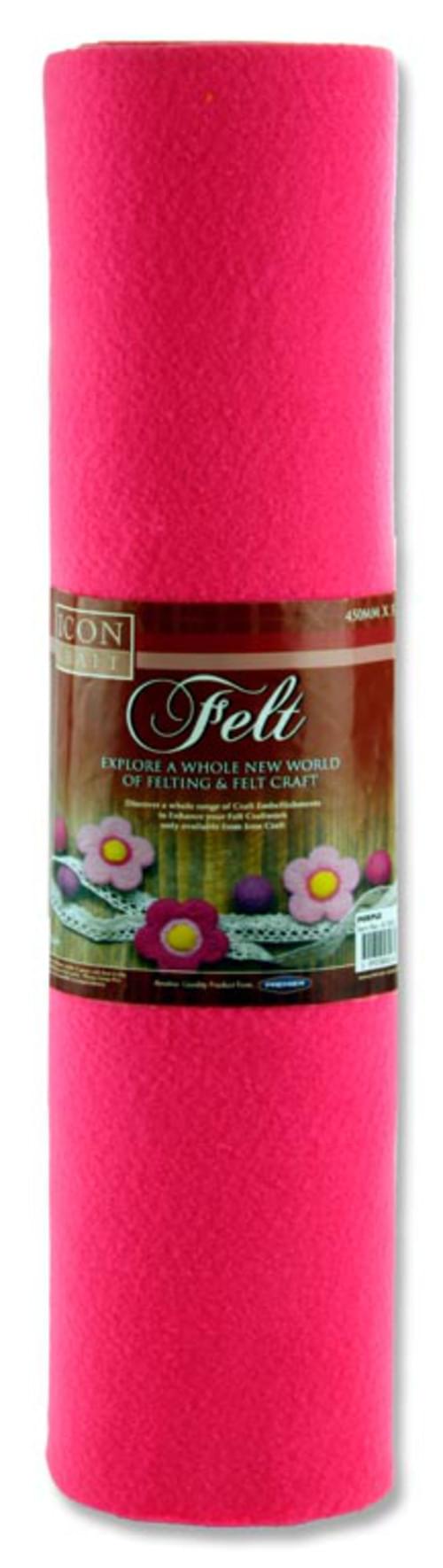 Icon Craft 45Cm X 5M Roll Felt - Pink