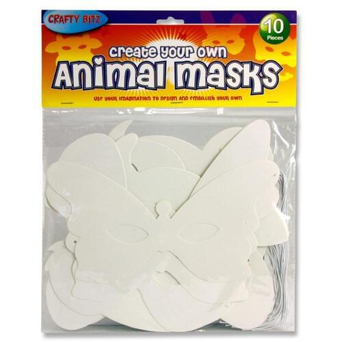 Crafty Bitz Pack of 10 Create Your Own Animal Masks