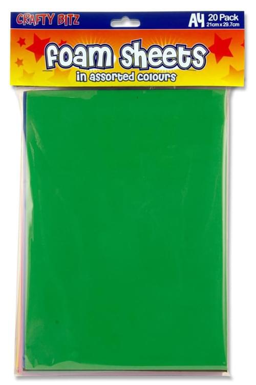 Crafty Bitz Pack of 20 A4 Foam Sheets
