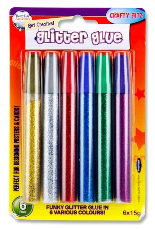Crafty Bitz Card 6X15G Glitter Glue