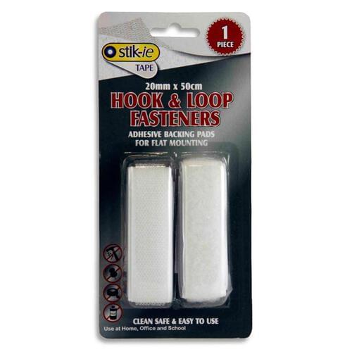 Stik-Ie Adhesive 20Mm X 50Cm Hook & Loop Fasteners