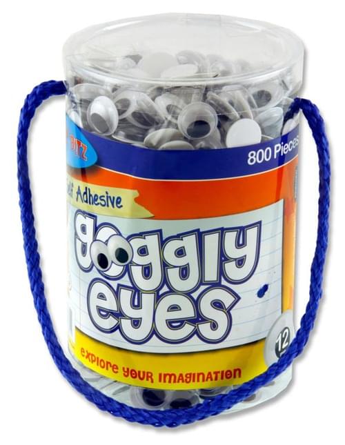 Crafty Bitz Tub 800 Self Adhesive Goggly Eyes - 12Mm
