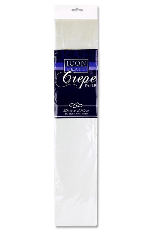 Icon Craft 50X250Cm 17Gsm Crepe Paper - White