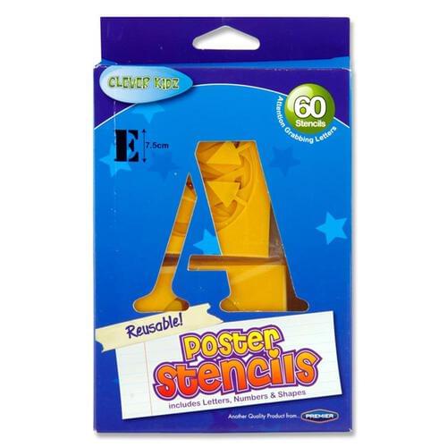 Clever Kidz Box 60 Pvc 7.5Cm Reusable Stencils