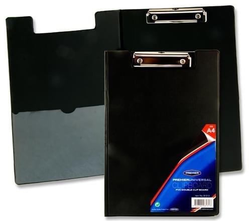 Premier Universal Pvc Double Foldover Clip Board - Black