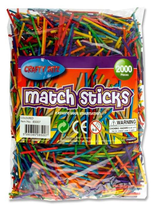 Crafty Bitz Bag 2000 Matchsticks - Coloured