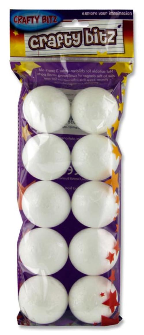 Crafty Bitz Pack of 10 Polystyrene Balls - 5Cm
