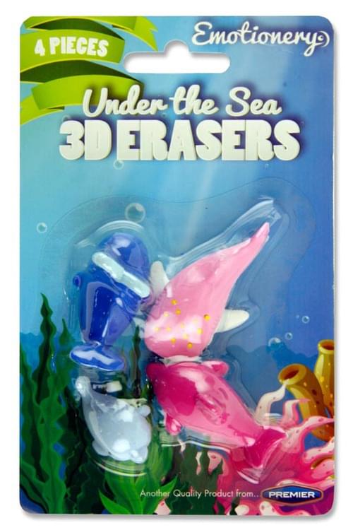 Emotionery Card 4 3D Erasers - Under The Sea