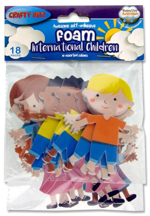 Crafty Bitz Pack of 18 Foam Stickers - International Children