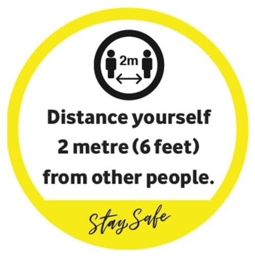 Distance Yourself 2 Metres - Window Sticker - Own Manufacturer - WDW3 - McArdle Computer & Office Supplies