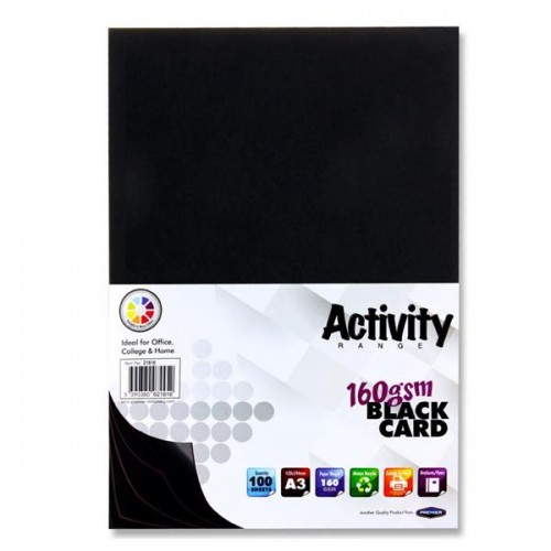Premier Activity A3 160gsm Card 100 Sheets - Black