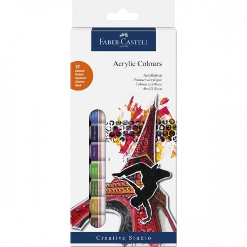 FABER STARTER KIT ACRYLIC COLOURS BOX 12