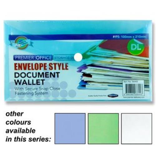 PREMIER OFFICE DL SIZE BUTTON WALLET ENVELOPE EACH