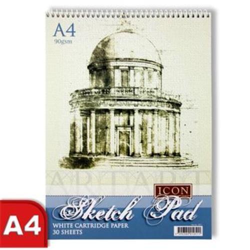 ICON A4 90gsm SPIRAL SKETCH PAD 30 SHEETS