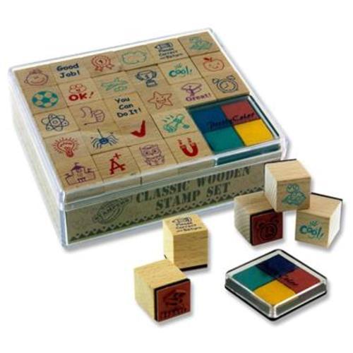 PREMIER 26 STAMP CLASSIC WOODEN STAMP SET WITH INK PADS