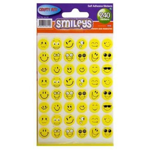 CRAFTY BITZ PKT.240 STICKERS - SMILEYS