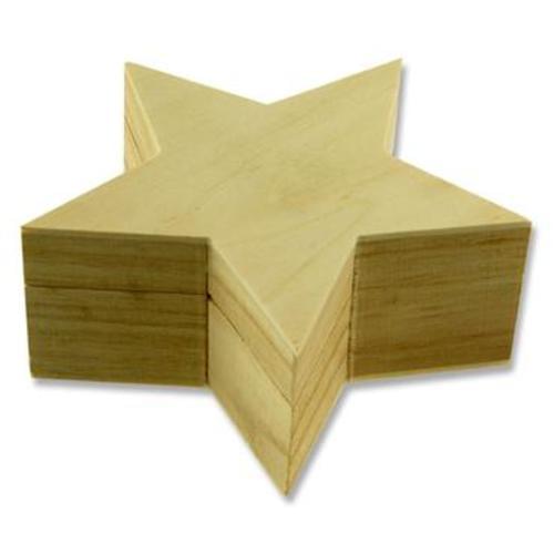ICON 125x125x53mm WOODEN BOX - STAR