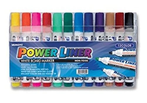 Mungyo Whiteboard Markers 12 Vivid Colours