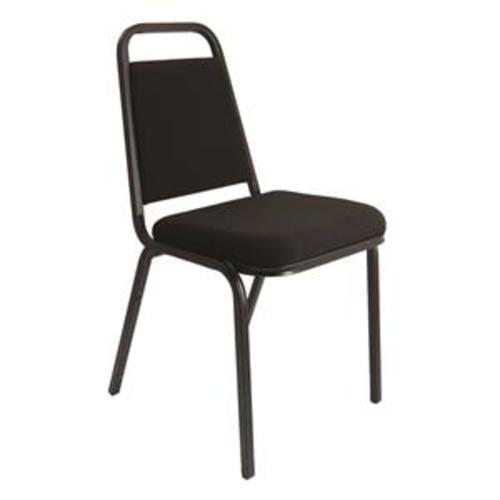 Trexus Banqueting Chair Upholstered Stackable Seat (Charcoal Seat with Black Frame)