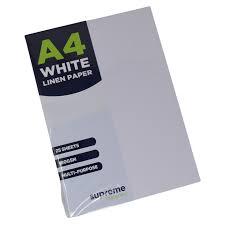 A4 White Card - Linen Finish - 180gsm - 25 Sheets