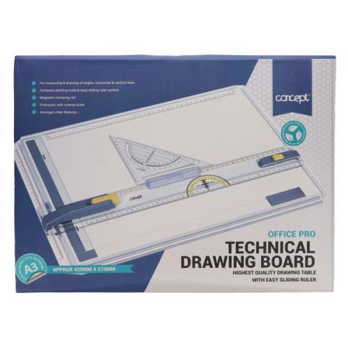 Concept A3 Technical Drawing Board With Sliding Ruler