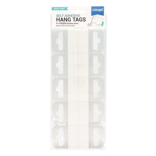 Pkt.50 51X50mm Adhesive Euro Hole Hang Tags