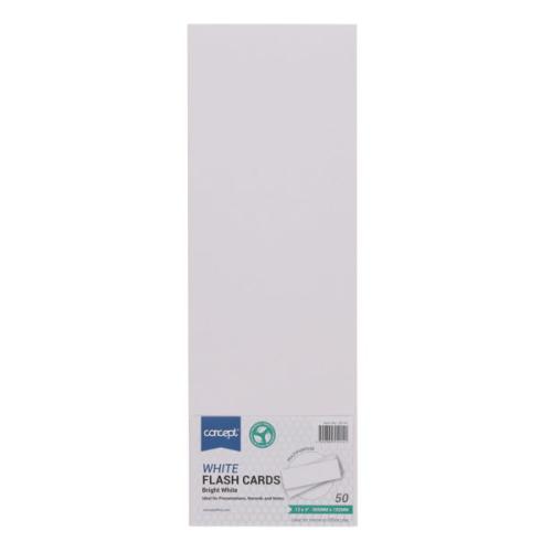 12x4 White flash cards pk 50 unlined