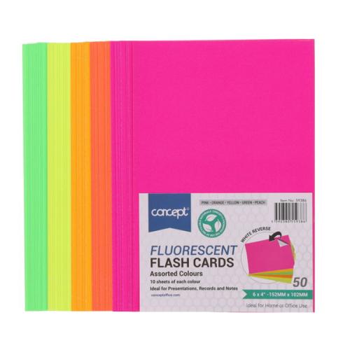 6x4 F/scent flash cards pk50 unlined