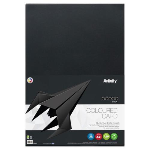 Premier Activity BLACK A2 160gsm Card 20 Sheets