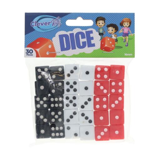 Clever Kidz Pkt.30 16mm Dice - Dots