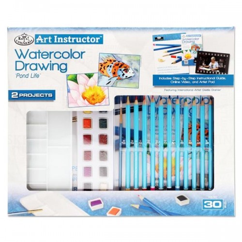Art Instructor 30pce 2 Project Art Set - Watercolour Drawing