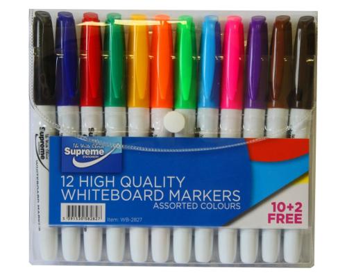 Supreme Whiteboard Markers - 12 Pack - Slim