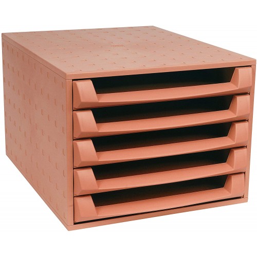 EXACOMPTA 5 DRAWER STORAGE TOWER BRICK RED only £19.99