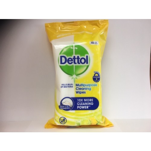 Dettol Antibacterial Detox Wipes PK70 Large