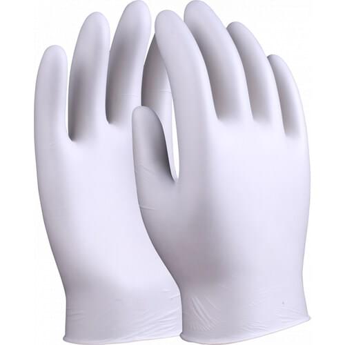 Clear Disposable powdered clear vinyl gloves, Box of 100, Size S
